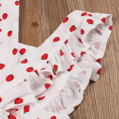 Vista 7 de Mameluco con volantes para niña recién nacida con diadema, ropa de verano