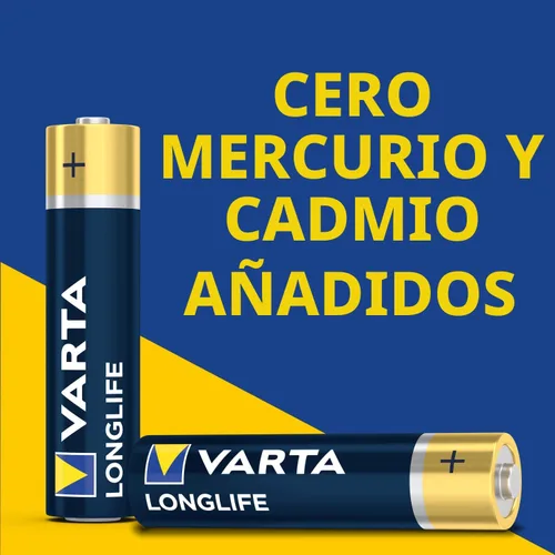 Vista 4 de Varta Longlife - Pilas AAA (paquete de 48), pilas alcalinas triple A
