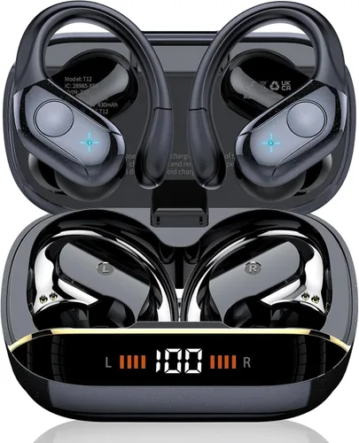 Vista 11 de Qecnato 75H Earbuds Bluetooth 5.4 Auriculares estéreo deportivos Azul