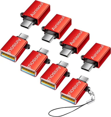 Vista 8 de Adaptador USBC a USB, paquete de 4, adaptador USB C a A, conector USB C macho a USB hembra, convertidor de cable USB OTG para iPhone 16 15, MacBook