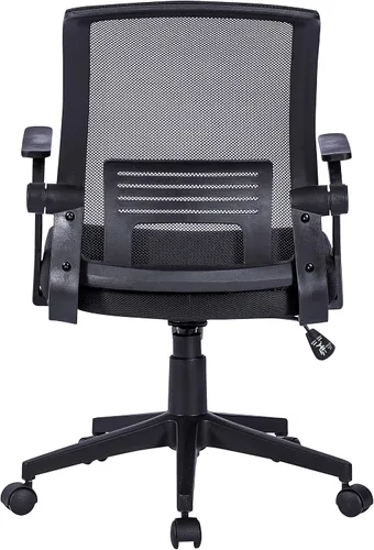 Vista 7 de Techni Mobili, Silla ergonómica negra de malla de oficina Mid-back office chair, lumbar support, breathable mesh back, height adjustable, flip-up