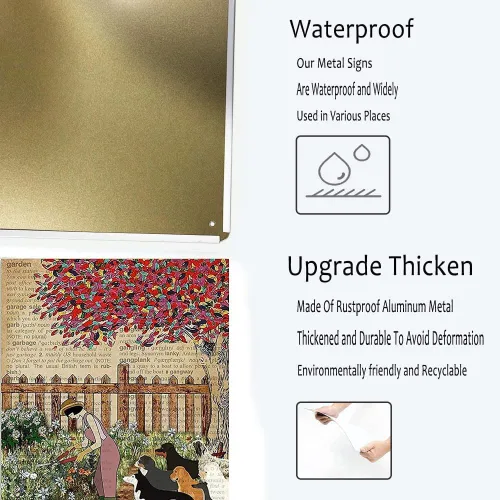 Vista 2 de Póster vintage con placa de hierro y pintura para pared, diseño de perros y gatos, diseño divertido y novedoso para bar, gato, papel higiénico, sala