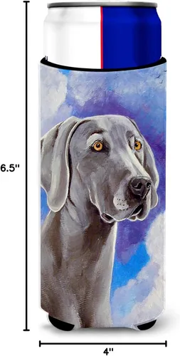 Vista 7 de Caroline's Treasures 7063MUK Weimaraner Azure Skies Ultra Hugger para latas delgadas para latas delgadas, funda para enfriar, lavable a máquina
