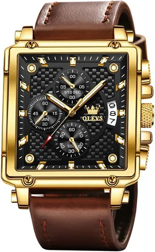 Vista 7 de OLEVS Reloj de Pulsera Elegante para Hombre, Relojes de Correa de Silicona para Hombre, Reloj Cronógrafo Pro Diver de Acero Inoxidable, Reloj