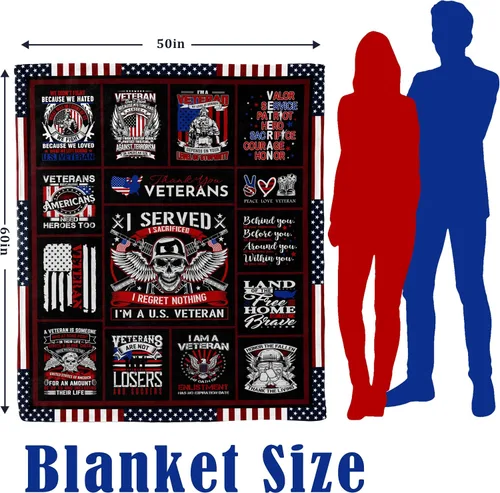 Vista 5 de Manta de regalos para veteranos, regalos para veteranos, regalos para veteranos de Vietnam, regalos de veteranos de la Fuerza Aérea de la Armada