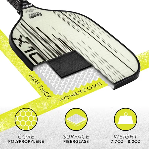 Vista 2 de Franklin Sports Paleta de pickleball – X-1000 con núcleo de polipropileno – Pala de pickleball oficial aprobada por Estados Unidos (USAPA) – Raqueta