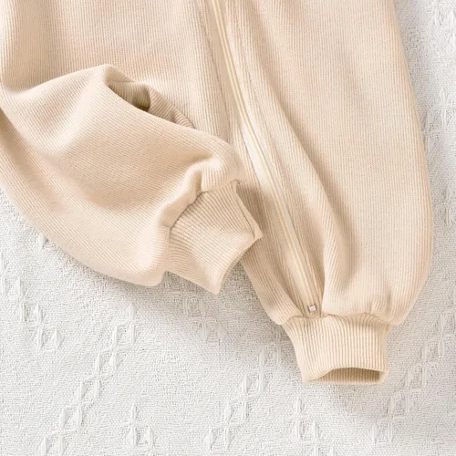 Vista 8 de Unutiylo Enterizo unisex de manga larga con cremallera y capucha para bebés y niñas