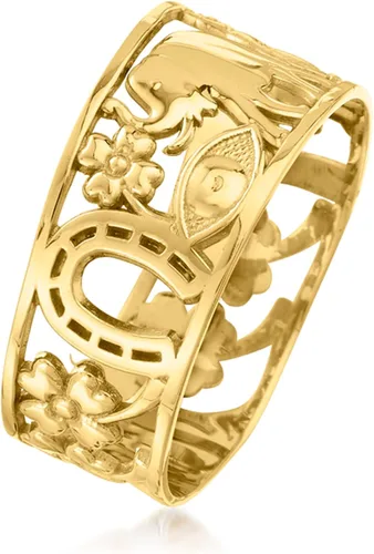 Vista 3 de Ross-Simons Anillo de la buena suerte de oro amarillo de 14 quilates. Talla 5, Oro, no conocido