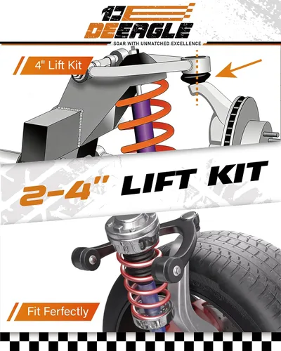 Vista 4 de DEEAGLE Brazos de control superiores F150 de 2-4 pulgadas, brazo de control delantero tubular para F150 2004-2020, UCA con rótula engrasable, brazo