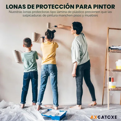 Vista 8 de Lonas de plástico de 12 x 9 pies - 1 Mil (paquete de 1) - Láminas y lonas desechables para pintor para pintar, protección impermeable