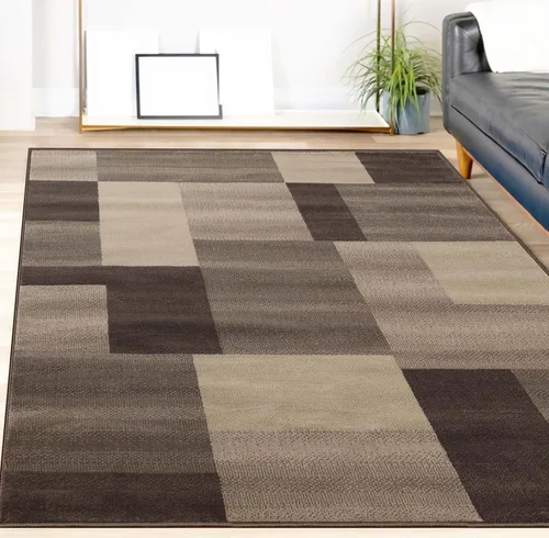 Vista 8 de Superior alfombra de área de la colección diseñador Clifton, 8 mm de altura de apilado, con respaldo de yute, diseño geométrico contemporáneo, Beige