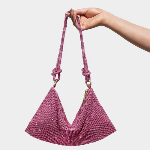 Vista 2 de SWEETV Sparkly Rhinestone Purse for Women Silver Clutch Purse Small Glitter Handbags for Weddings, Prom,and Parties