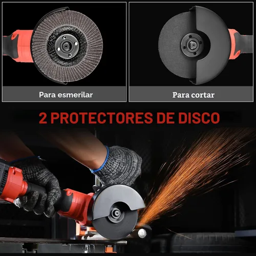 Vista 5 de AOBEN Amoladora angular inalámbrica de 4-1/2 pulgadas, herramienta de amoladora con batería de 21V, amoladoras eléctricas de potencia, motor sin
