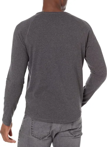 Vista 3 de Tienda Essentials - Camisa Henley de manga larga y corte ajustado para hombre