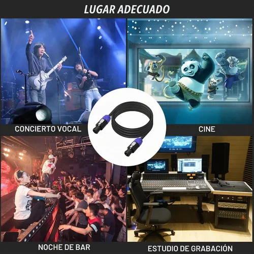 Vista 6 de Cable Speakon a Speakon, 12AWG 2 pines NL2FC altavoz macho a macho cable amplificador de audio profesional (6.6 ft/6.6 pies)