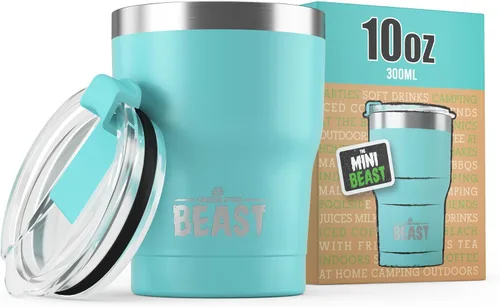 Vista 82 de Beast Vaso de 10 oz de Acero Inoxidable con Aislamiento al Vacío para Café y Hielo de Doble Pared Termo de Viaje (Blanco Ártico)
