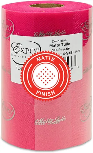 Vista 36 de Expo International Tul mate decorativo, rollo/carrete de 6 x 100 yardas, tela de tul de poliéster ligera para tutús, disfraces y decoraciones