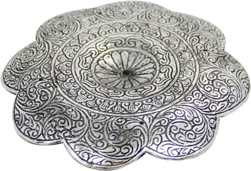 Vista 3 de DharmaObjects Quemador de incienso de loto tibetano grande 3 en 1 de 6 pulgadas de diámetro