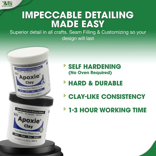 Vista 5 de Aves Apoxie Clay - 2 partes (A y B) auto endurecimiento, arcilla para modelar - Arcilla blanca Apoxie de 3 libras