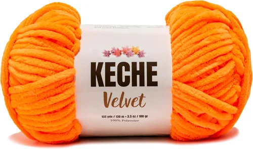 Vista 26 de Keche Hilo para ganchillo, hilo de terciopelo, chenilla suave, manta de bebé voluminosa amigurumi Yarn 3.53 oz (132 yardas) - Arona