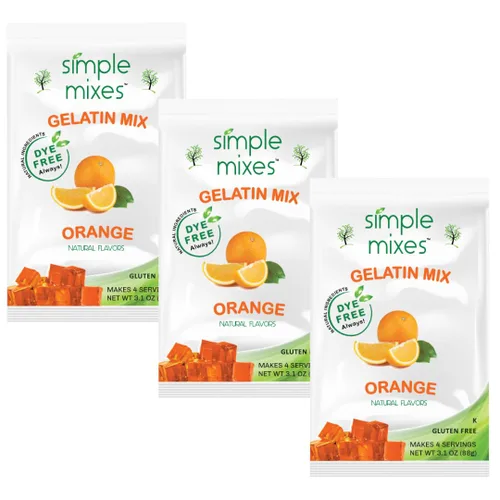 Vista 11 de Simple Mixes Postre de gelatina natural, frambuesa, fresa y cereza, aperitivo saludable, sin colorantes, sin gluten ni grasa, Kosher, paquete de 3