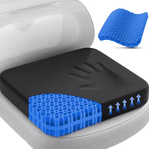 Vista 8 de TushGuard Cojín de asiento de gel para estar sentado durante mucho tiempo Negro y azul
