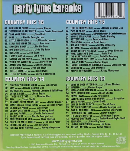 Vista 2 de Party Tyme Country Party Pack 5 64-Song Party Pack