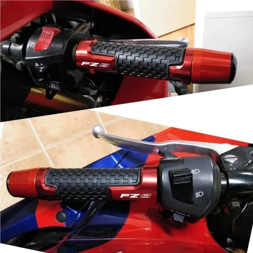 Vista 3 de Antideslizante manillar agarre cubre 7/8 "0.866 in CNC aluminio motocicleta mango agarres agarre para FZ8 FZ 8 2010 2011 2012 2013 2014 2015 2016