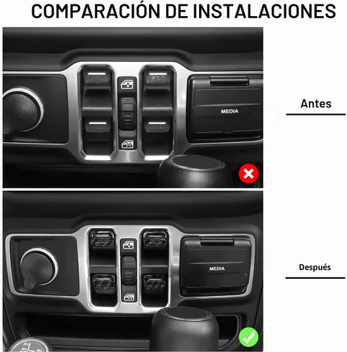 Vista 7 de Jimen Compatible con Jeep Wrangler JL JLU 2018-2023 y Jeep Gladiator JT 2020-2023, 4 piezas de cubiertas de interruptor de botón para ventana