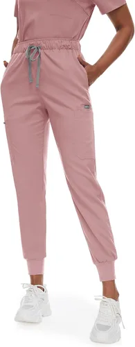 Vista 3 de niaahinn Conjunto de uniforme médico para mujer con cuello en V clásico y pantalones deportivos de yoga, uniforme médico de enfermería