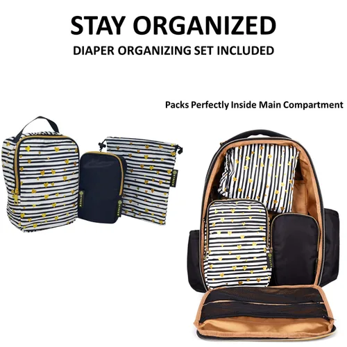 Vista 2 de El juego de mochila para pañales incluye correas de mochila, cambiador de bebé, pequeñas bolsas organizadoras y una correa para bolsa para tu