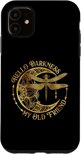 Vista 5 de Funda para iPhone 14 Hello Darkness My Old Friend - Dragonfly Lover Insects Moon