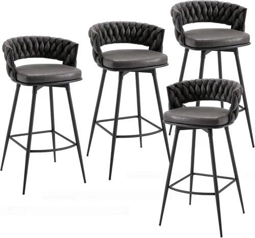 Vista 17 de BV - Juego de 2 taburetes de bar de altura de mostrador, taburetes de bar de altura de asiento de 26 pulgadas, taburetes de bar giratorios de 180°