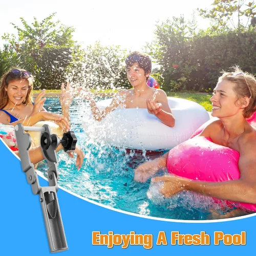 Vista 8 de Lounsweer 1 soporte para tableta de piscina para poste de piscina, flotador de tabletas de aleación de aluminio de acero inoxidable, herramienta