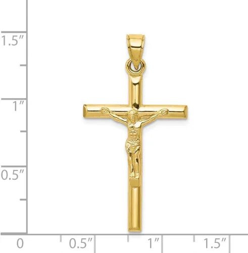 Vista 2 de Sonia Jewels Colgante de cruz de oro amarillo de 10 quilates con dije de crucifijo - 1.260 in x 0.748 in, Metal
