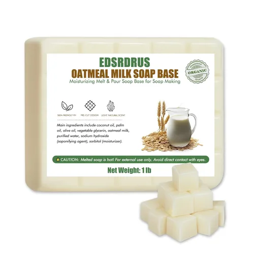 Vista 13 de EDSRDRUS Base de jabón aromática de 1 libra hecha a mano con aloe vera y aceite de coco, base de jabón hidratante para derretir y verter