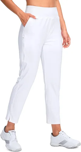 Vista 2 de YYV Pantalones de Golf para Mujer Elásticos de Trabajo hasta el Tobillo de Cintura Alta Pantalones de Vestir con Bolsillos para Yoga Negocios Viajes