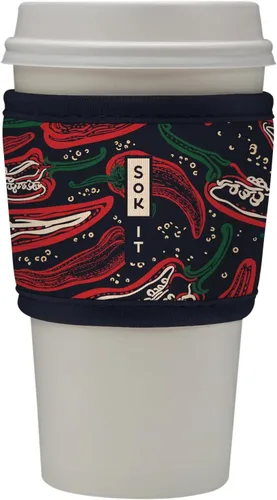 Vista 182 de Sok It HotSok Coffee & Tea - Funda de neopreno con aislamiento reutilizable (floral abstracto)