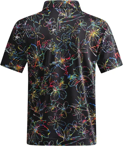 Vista 5 de DEOLAX Mens Golf Shirt Performance Moisture Wicking Mens Polo Shirts Fashion Print Dry Fit Polo Shirts Short Sleeve Soft