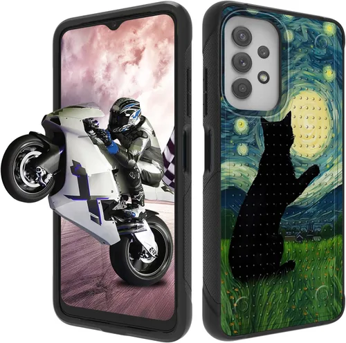 Vista 36 de Funda protectora resistente de doble capa para Samsung A14 5G (parte trasera con textura antideslizante), TPU suave a prueba de golpes, para Samsung