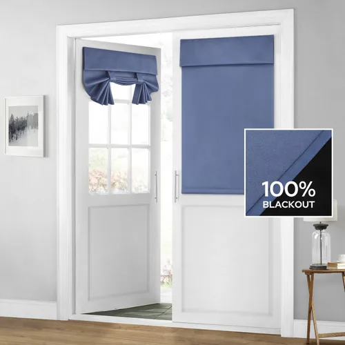 Vista 65 de HOMEIDEAS Cortinas 100% Opacas para Luces Laterales de Puerta Principal, Cubierta de Ventana de Puerta de Aula, Persianas de Privacidad