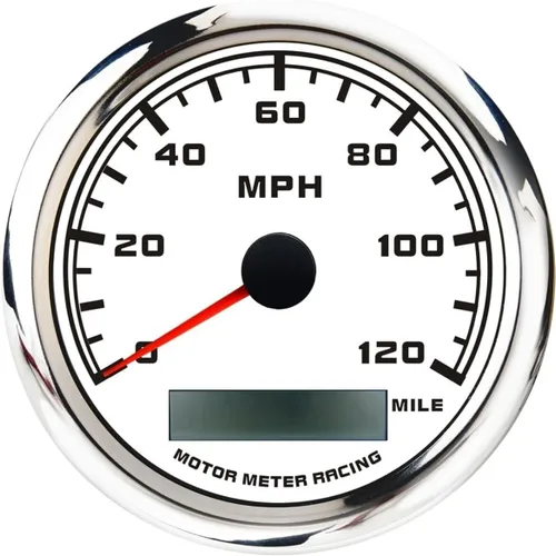 Vista 22 de MOTOR METER RACING W PRO 85mm 3-3/8" 2 en 1 Velocímetro GPS Tacómetro Odómetro Digital Kilometraje y Medidor de Viaje con Señal de Giro y Luz Alta