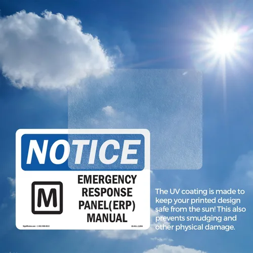 Vista 5 de Emergency Response Plan (ERP) Manual With Symbol OSHA Notice Vinyl Decal Label 7 Inch x 5 Inch - 5 Pack