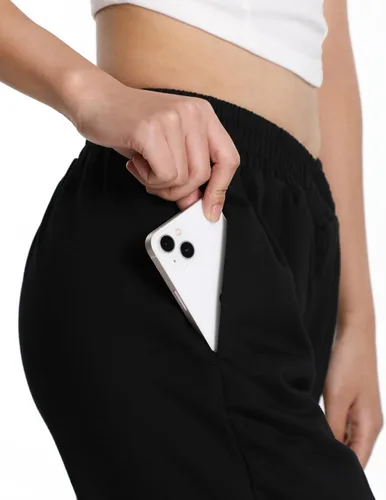 Vista 5 de Pantalones deportivos holgados casuales para mujer, pantalones de pierna recta de cintura alta, pantalones de pierna ancha con cordón en la cintura