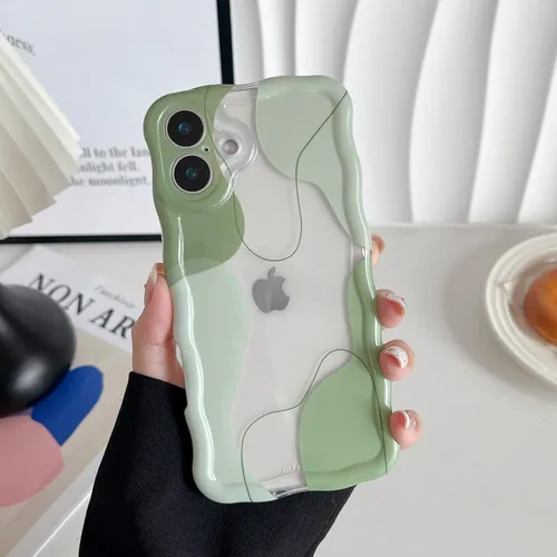 Vista 41 de DEFBSC Funda para iPhone 15 con bonito diseño ondulado, color negro