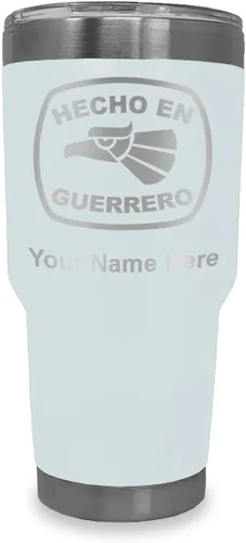 Vista 10 de LaserGram Vaso aislado al vacío de 20 onzas, hecho en Guerrero, grabado personalizado incluido (negro)