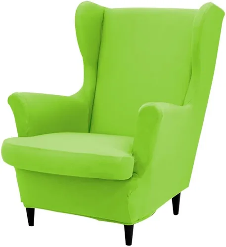 Vista 26 de Fundas para silla Wingback, 2 piezas, fundas elásticas para sillón de ala de color sólido con parte inferior elástica, protector de muebles