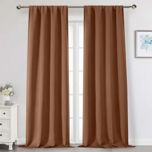 Vista 33 de Cortinas opacas para dormitorio, sala de estar, juego de 2 paneles de 54 pulgadas de largo, cortinas de oscurecimiento de habitación con aislamiento