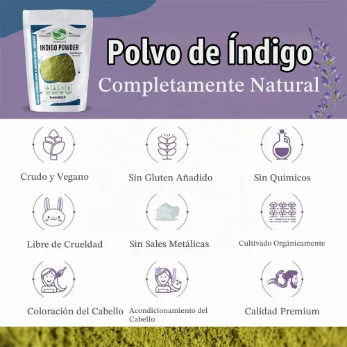 Vista 6 de 200 Gramos de Polvo de Índigo para Tinte/Color de Cabello - The Henna Guys