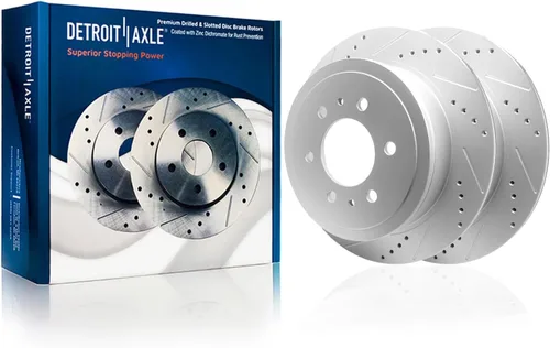 Vista 9 de Detroit Axle - Kit de frenos RWD para Ford F-150 Lincoln Mark LT 2004-2008, frenos de disco perforados y ranurados, rotores pastillas de freno